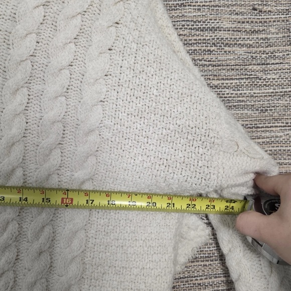 Mango White Cable Knitted Sweater, Red Striped, Preppy, Women's Size Medium - Picture 6 of 8